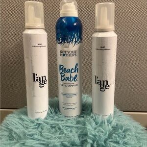 L'ange White Volumizing Mousse and Not Your Mother's Blue Beach Babe Dry Shampoo